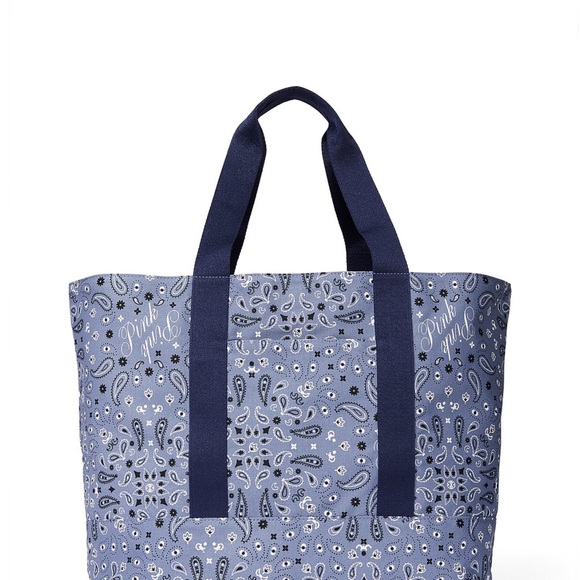Victoria’s Secret Reversible Canvas Blue Paisley Tote Bag BRAND NEW IN PACKAGE - Picture 3 of 4